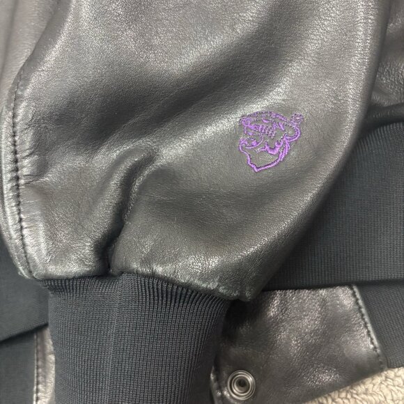 Vintage Arctic Cat Snowmobile Jacket Large Leather Racing Riding Outerwear - Picture 13 of 16